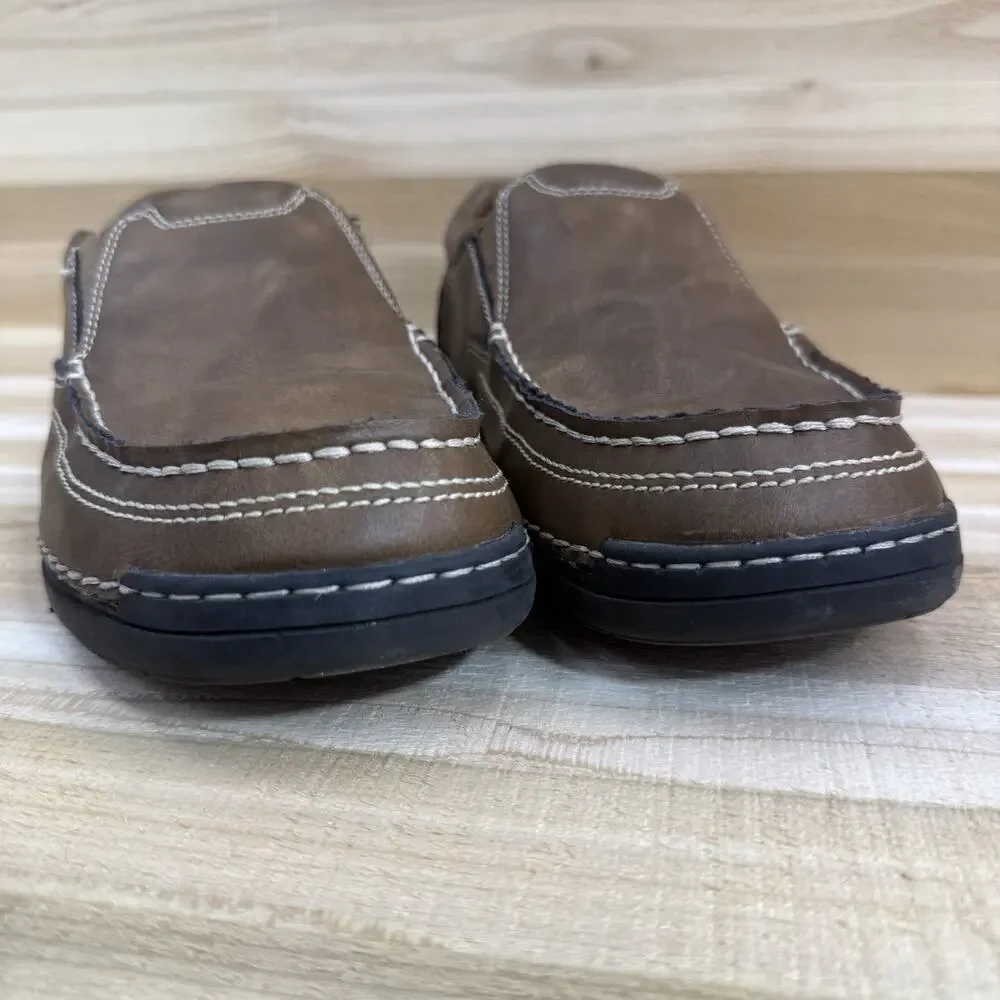 Izod Charlie Dark Tan Brown Slip On Loafer Memory Foam Men’s Size 9M